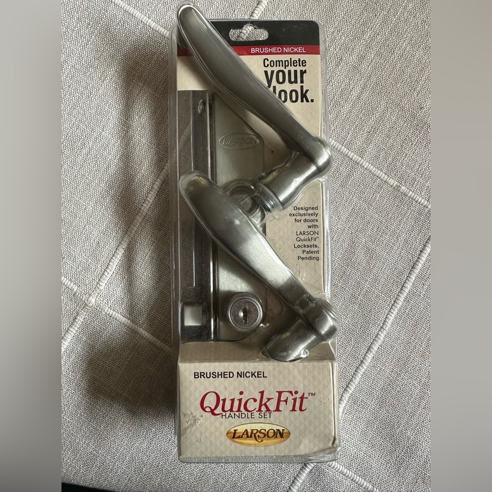 Larson Brushed Nickel QuickFit Handle Set - New Unopened